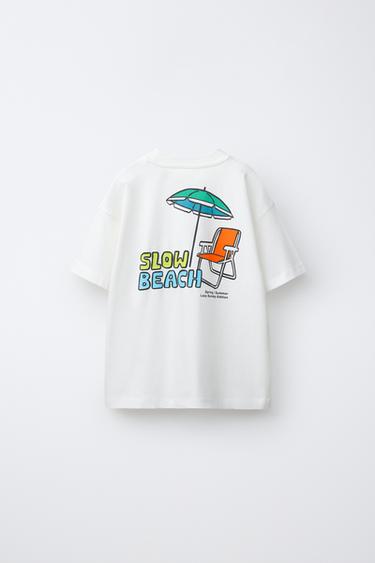 T-SHIRT BRODÉ - Blanc de Zara - Image 1