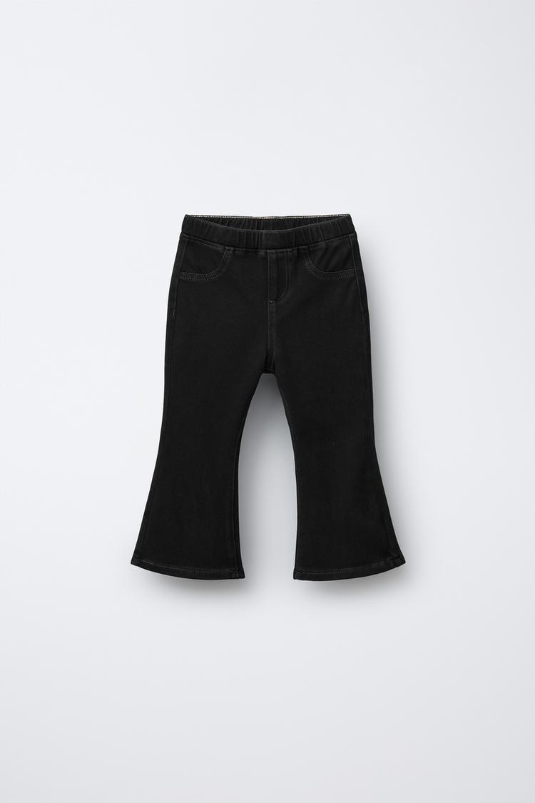 DENIM EFFECT FLARE LEGGINGS Black ZARA United States