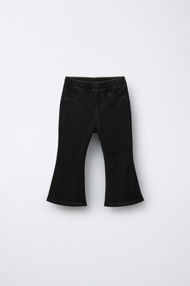 ليجن FLARE بمظهر DENIM - أسود by Zara