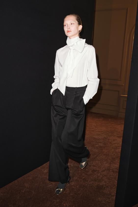 SKJORTE I POPLIN MED BINDEBÅND ZW COLLECTION - Hvid fra Zara - Billede 0