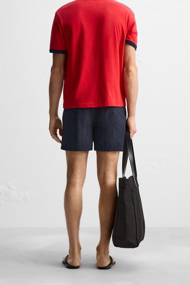 BASIC MID-LENGTH SWIMMING TRUNKS - Navy blue by Zara - Image 2