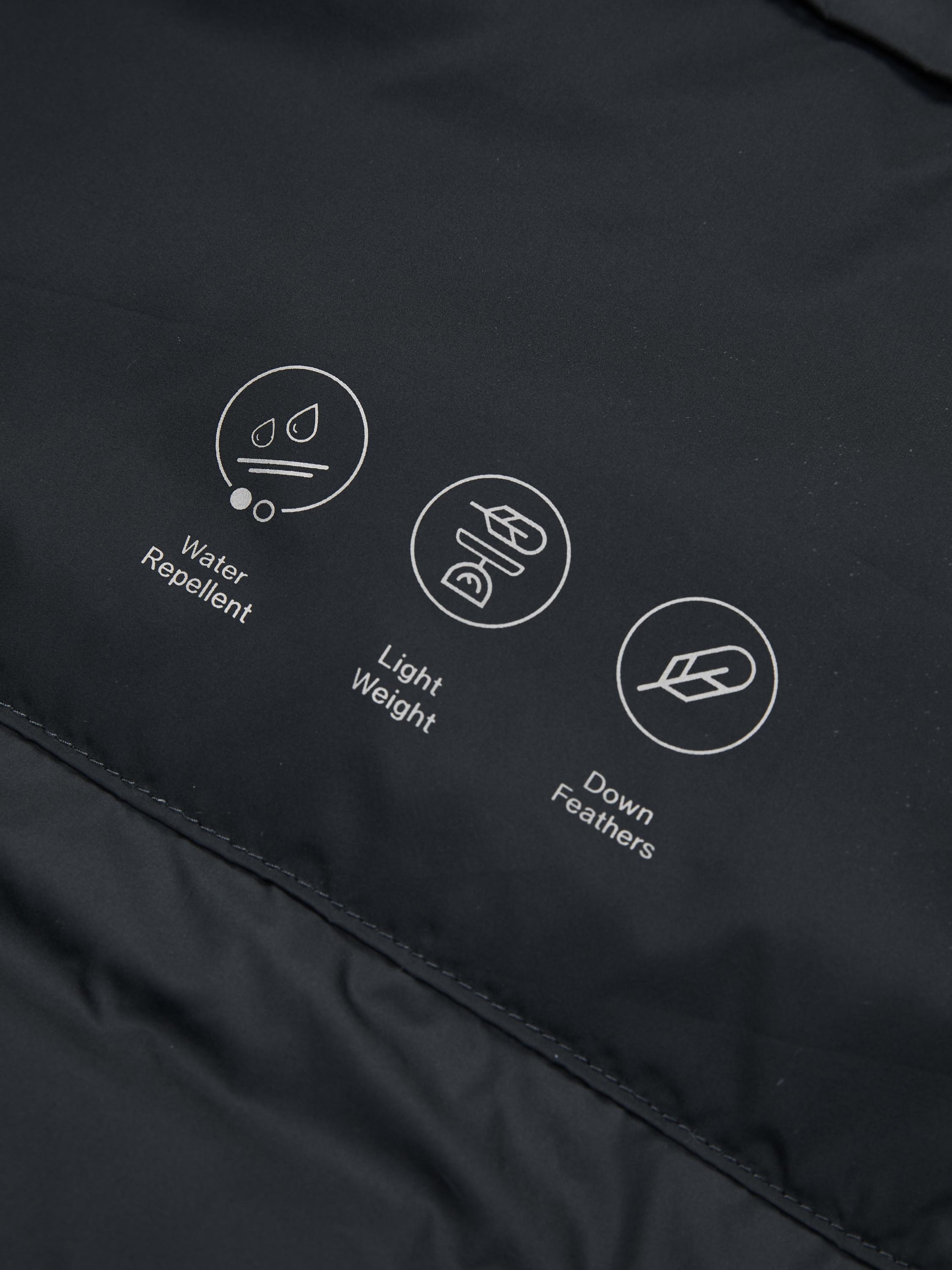 Water-repellent ultra lightweight down blend parka
