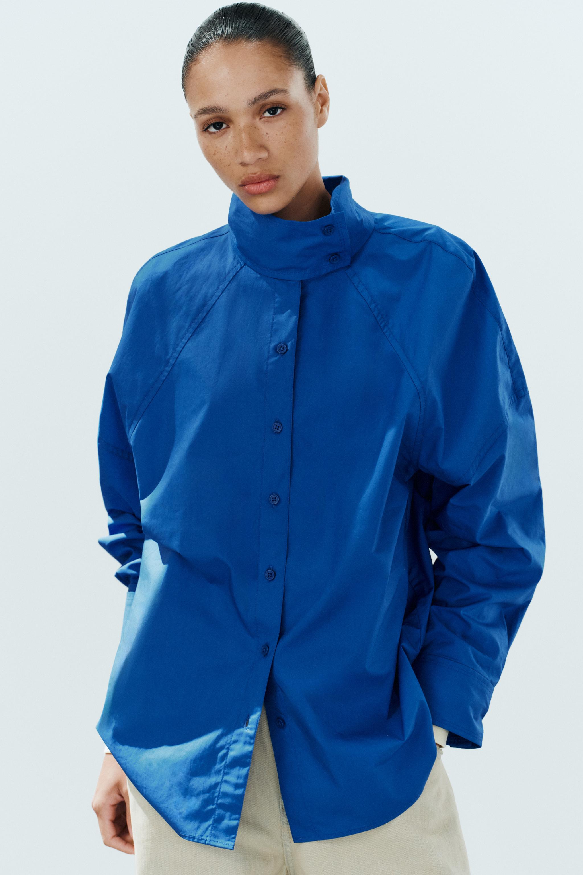 Zara OVERSIZE HIGH-NECK SHIRT — фото 2