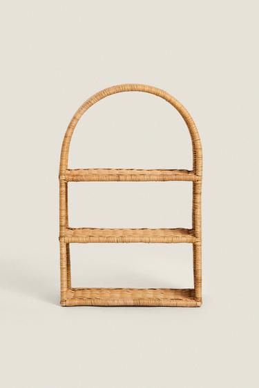 CHILDREN’S OVAL RATTAN SHELVING UNIT - Light beige by Zara