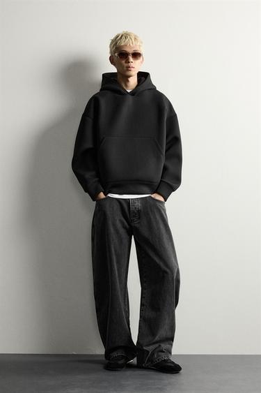 SUDADERA COMPACTA BOXY FIT - Negro de Zara - Imagen 0