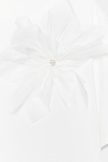 T-SHIRT FLEUR VOLUME - Blanc de Zara - Image 5