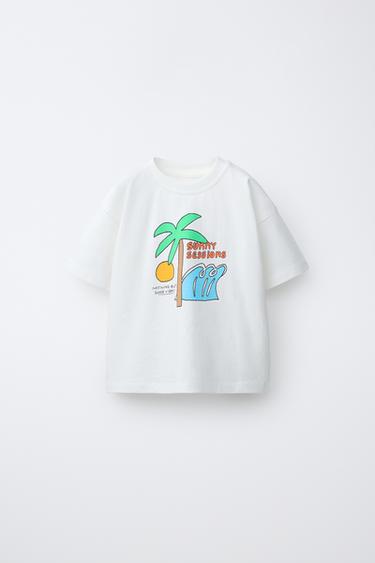 تيشيرت بطبعة - أبيض الخاص بـ Zara - صورة 0