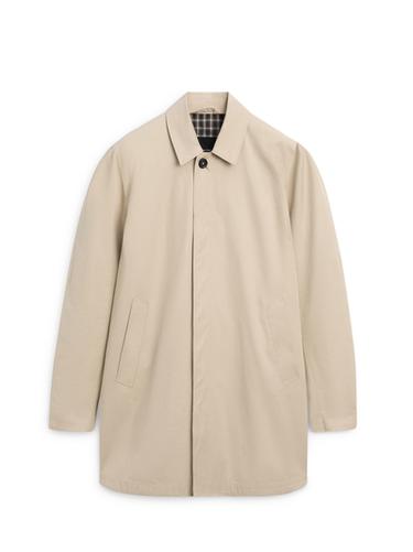 Zara Check cotton trench coat with interior detail - Beige