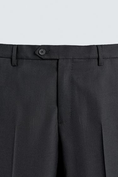 100% WOOL SUIT TROUSERS - Navy blue by Zara - Image 8