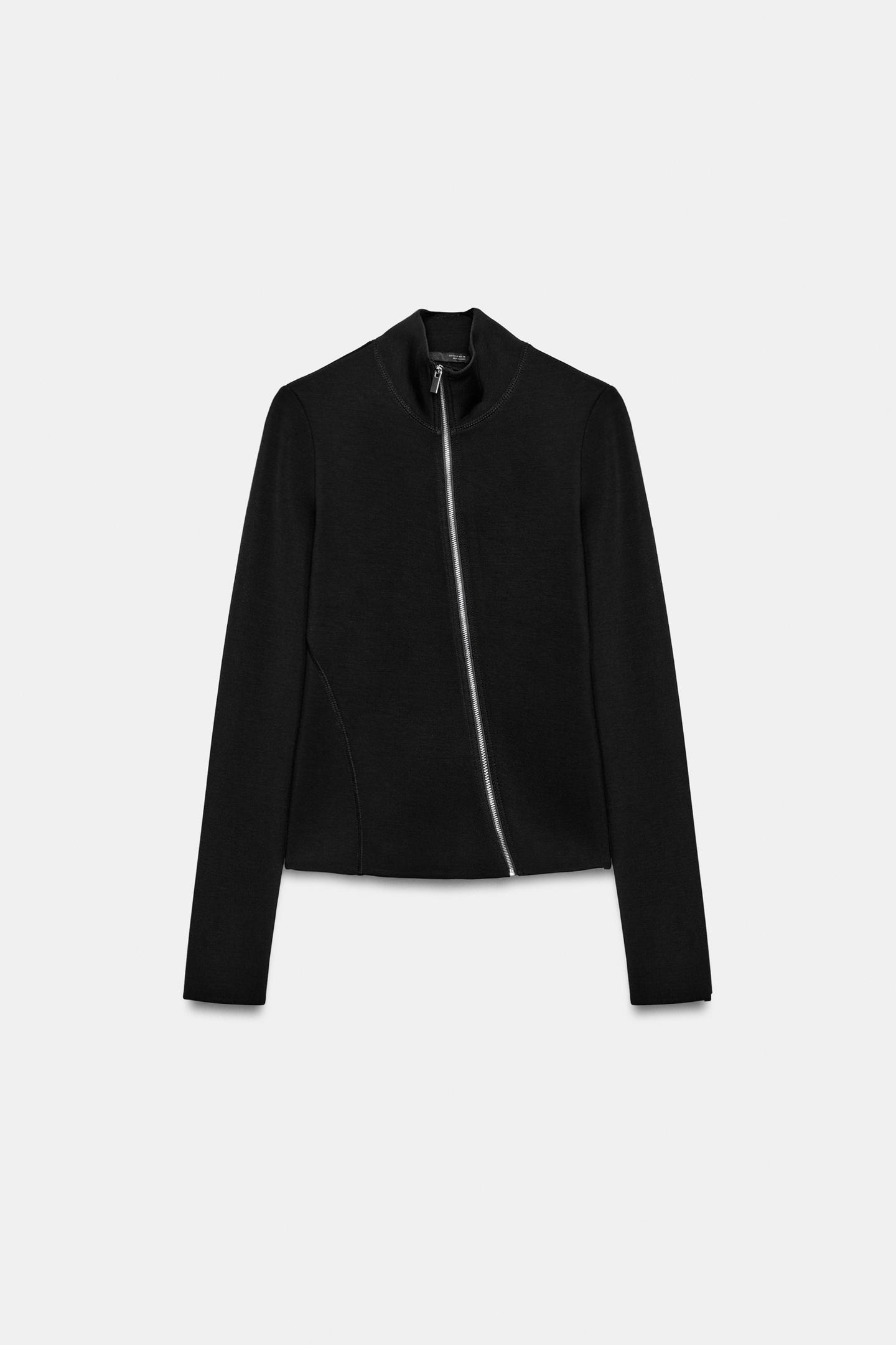 Женская куртка Zara Metal Zipper, цвет: Чёрный — фото 6