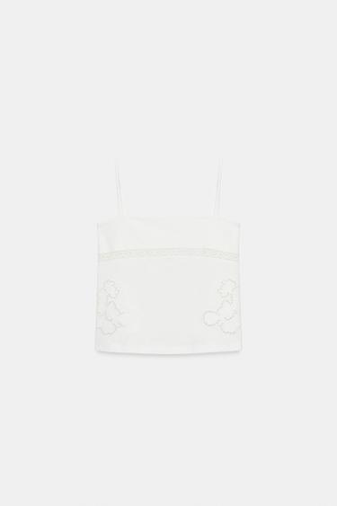 TOP BRODÉ - Blanc de Zara - Image 4