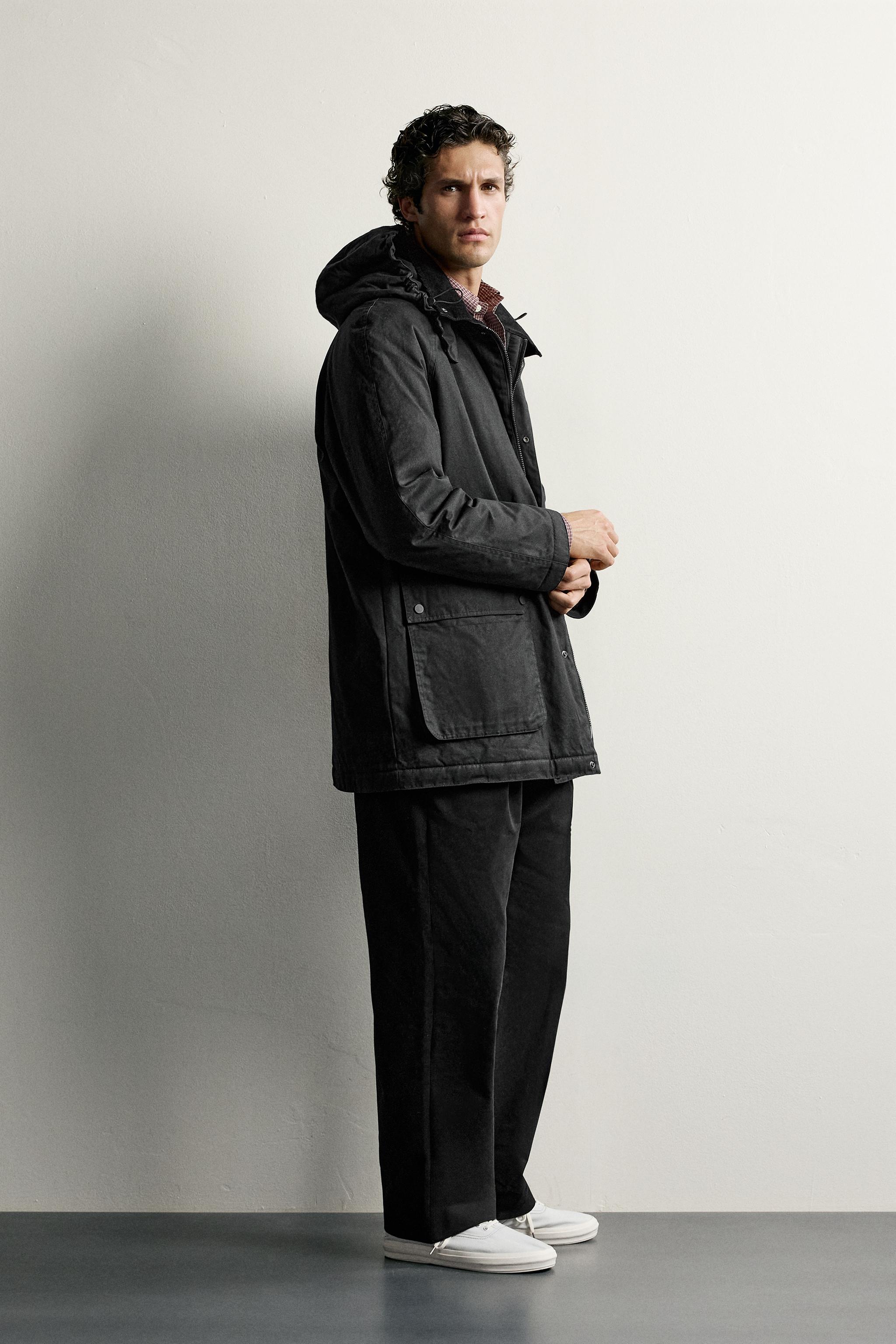 WAXED-EFFECT PADDED JACKET
