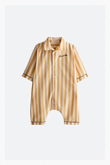 LIMONCELLA X THE ANIMALS OBSERVATORY BABY ROMPER - Ecru/Yellow by Zara