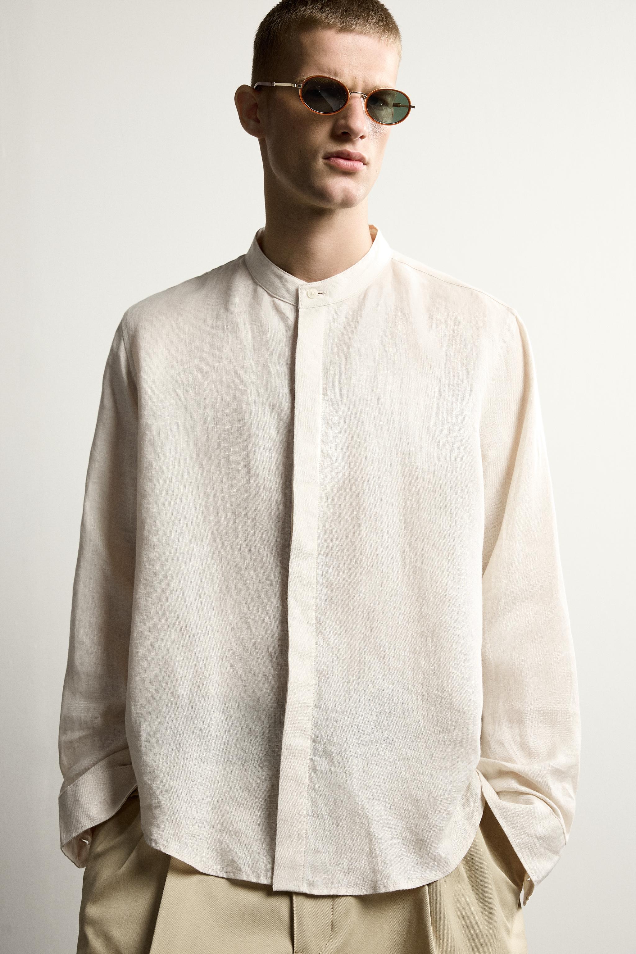 Zara %100 KETEN RELAXED FIT GÖMLEK görsel 5