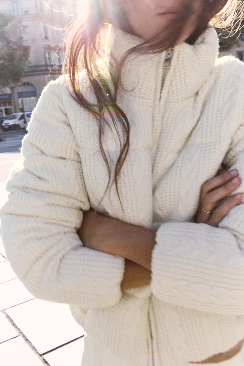 ドット柄キルティングアノラック - エクリュ | ZARA Japan / 日本 