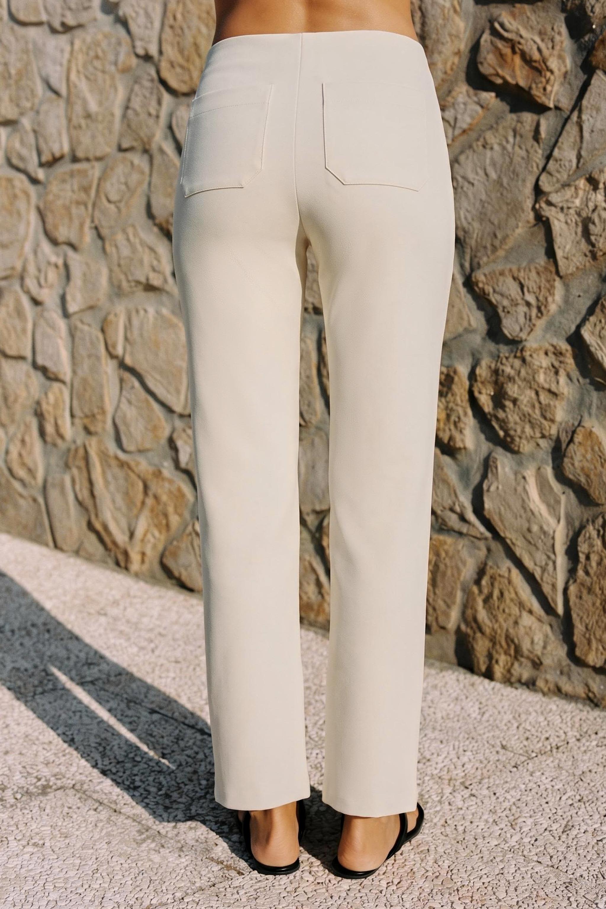 FITTED POCKET TROUSERS — Ecru