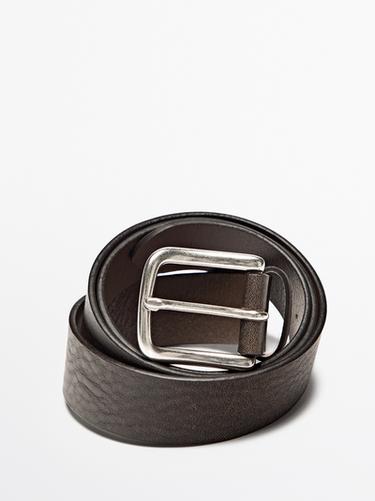 Cinturón piel desgastada - Marrón de Zara