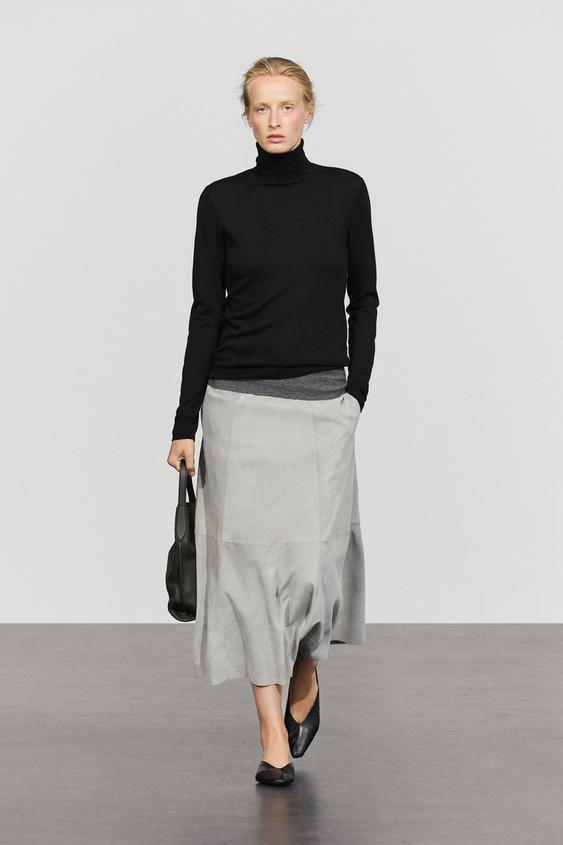 Zara Wool-blend turtleneck knit sweater - Black - Image 0