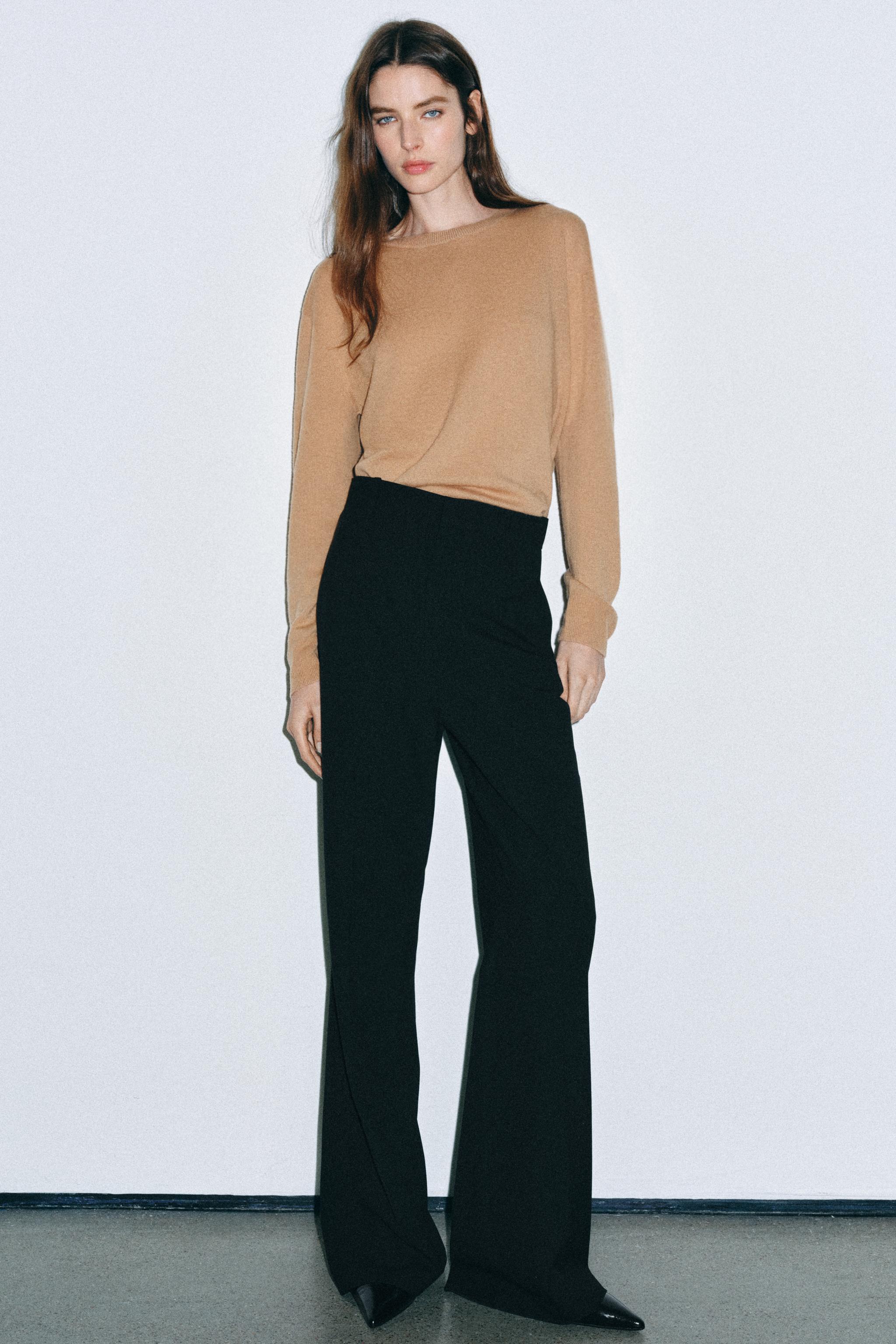 Zara ZW COLLECTION YÜKSEK BEL GENİŞ PAÇA PANTOLON görsel 5