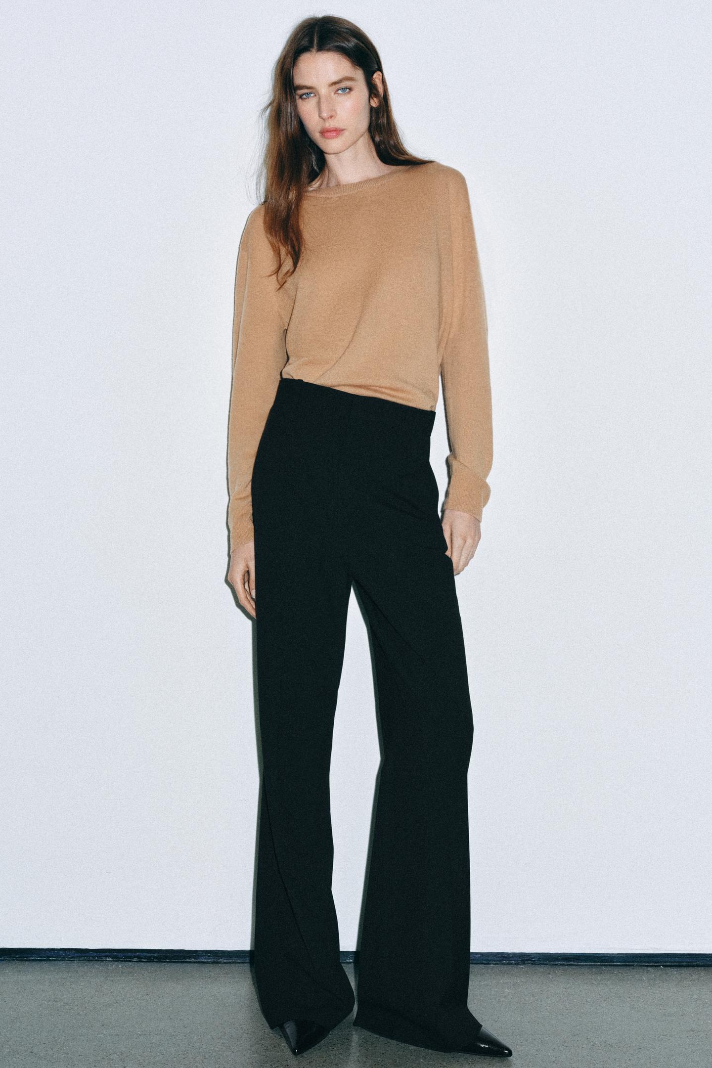 Женские брюки Zara ZW Collection High-Waist, цвет: Чёрный — фото 5