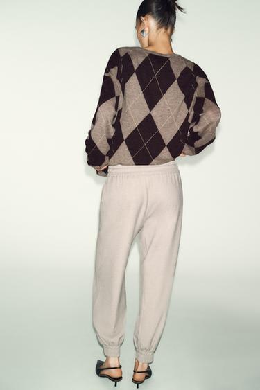 JOGGING TROUSERS WITH ELASTICATED CUFFS - Sand / Marl by Zara - Image 4