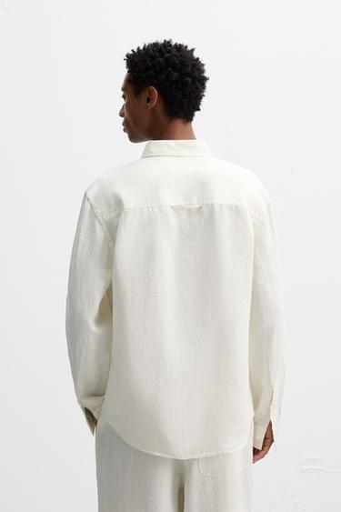 RELAXED FIT 100% HEMP SHIRT - Oyster-white by Zara - Image 2