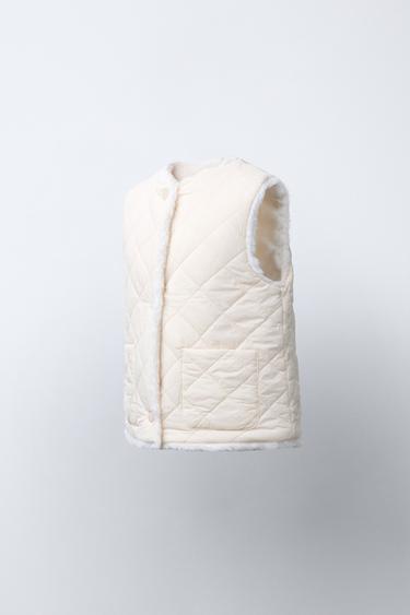 REVERSIBLE FAUX FUR GILET - Ecru by Zara - Image 2