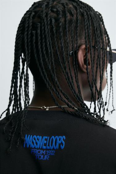 T-SHIRT WITH GRAPHIC TEXT - Black by Zara - Image 6