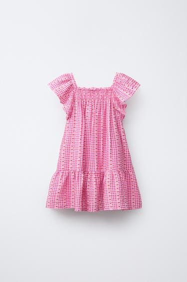 CHECK AND HEART PRINT DRESS - Pink by Zara - Image 1