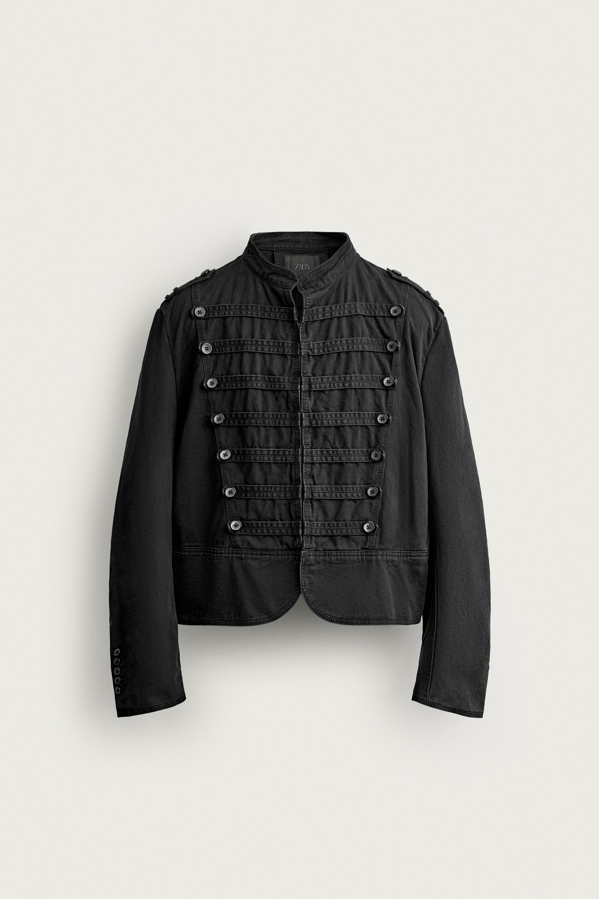 Мужские куртки Zara CROPPED FIT SHOULDER TAB JACKET — фото 6