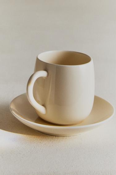 PLAIN STONEWARE COFFEE CUP - Cream by Zara - Image 6