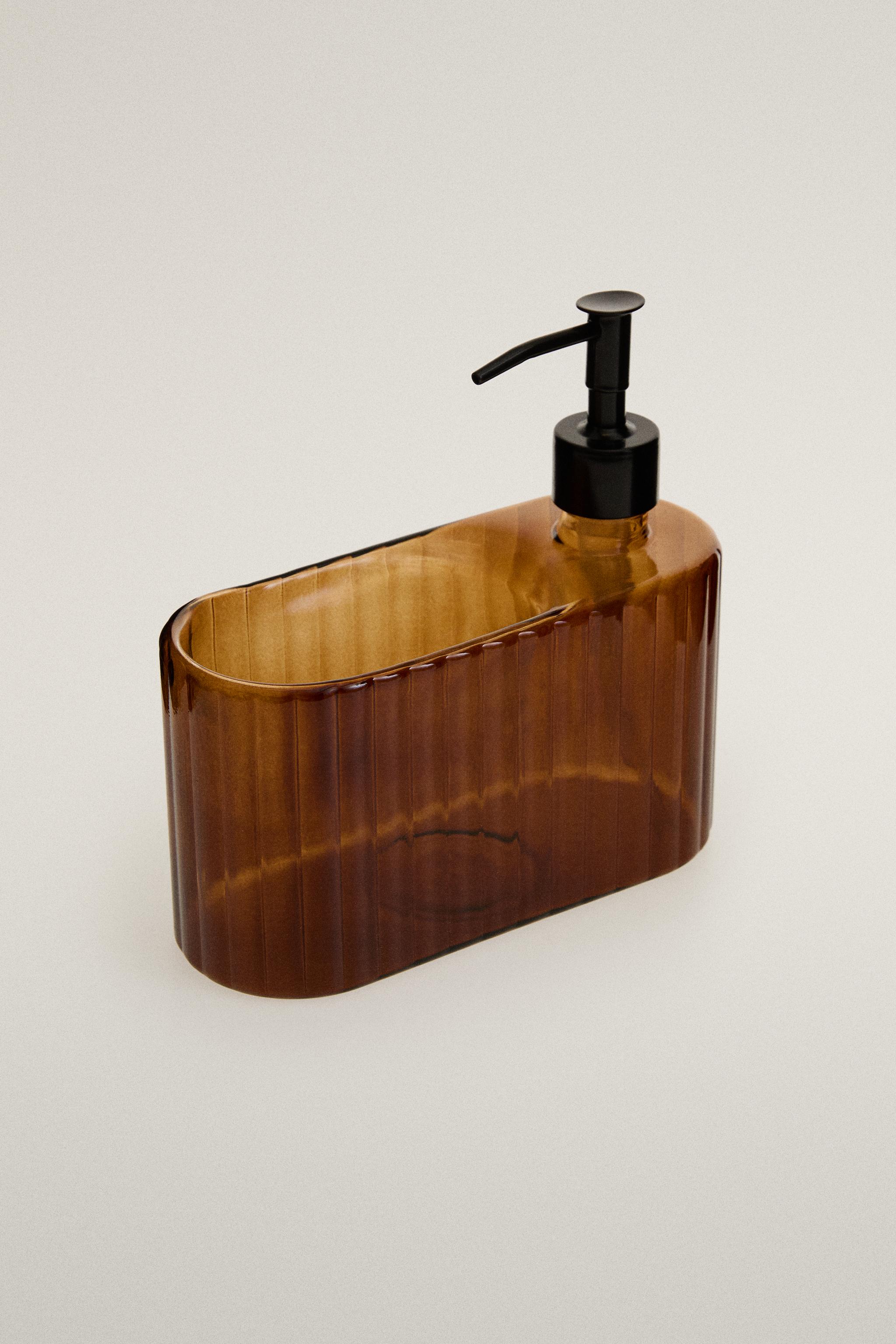 WASHING-UP LIQUID DISPENSER WITH STORAGE — Brown