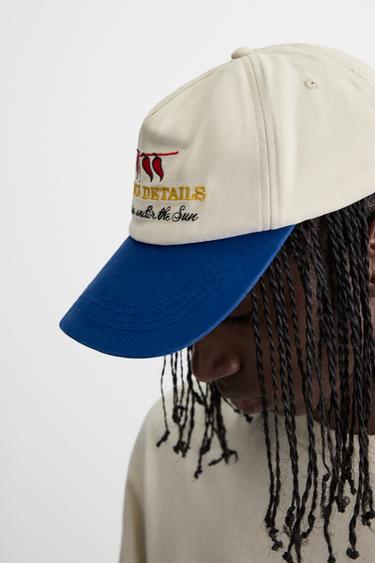 CASQUETTE BRODERIE COMBINÉE - Écru de Zara - Image 1