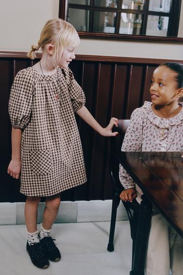 კაბა კუბოკრული - Zara-ს Beige-brown