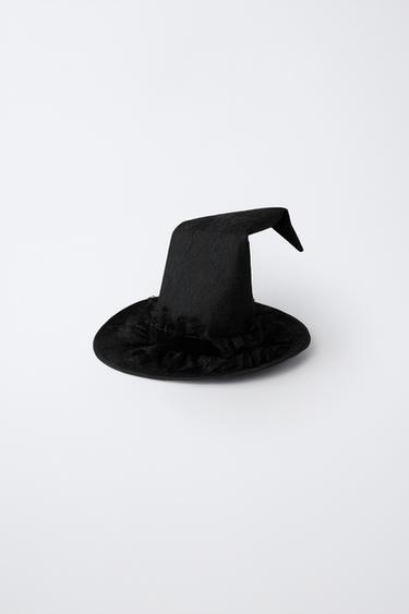 LACE WITCH COSTUME HAT - Black by Zara
