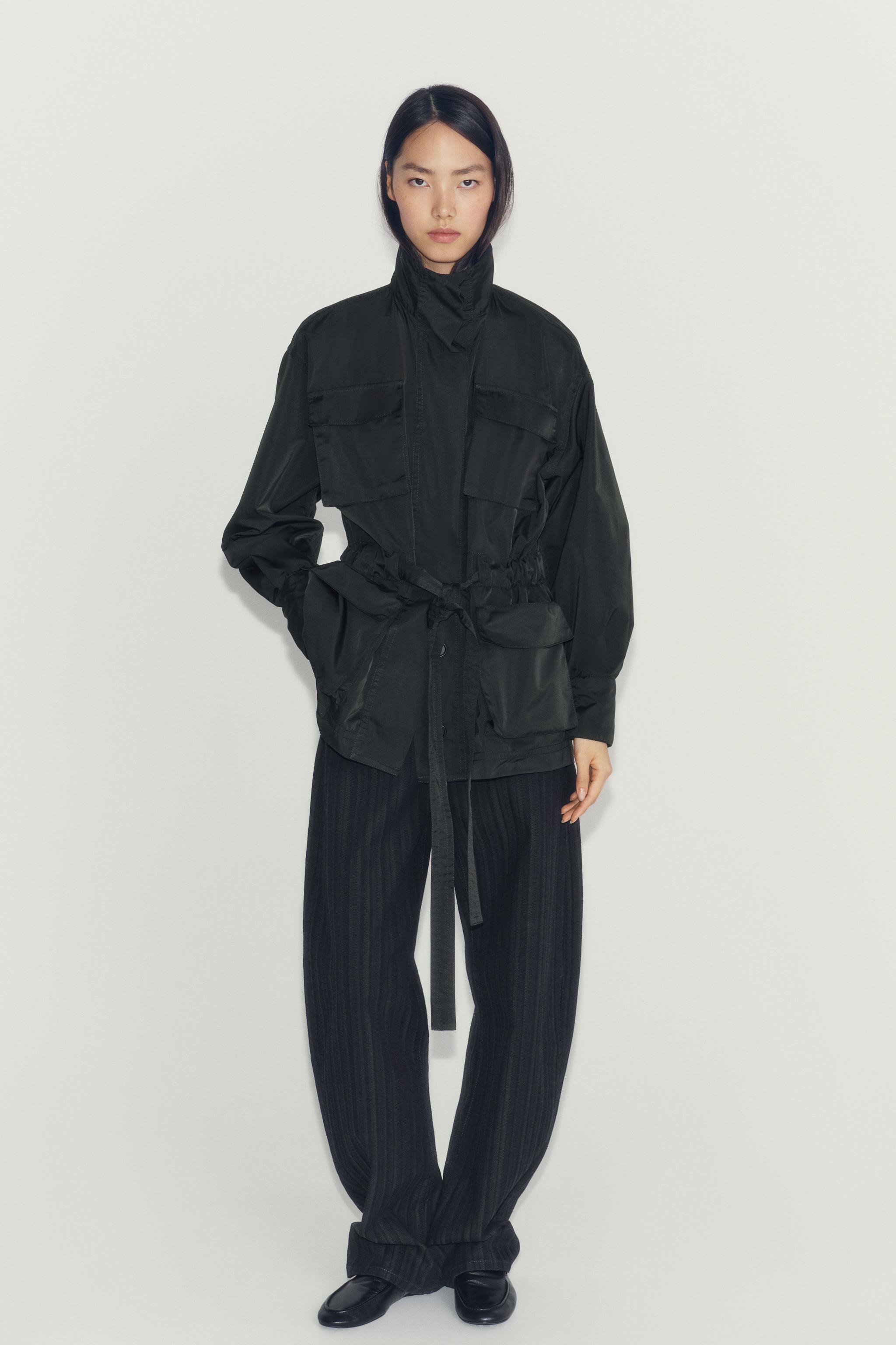 ZW COLLECTION BELTED JACKET — Black