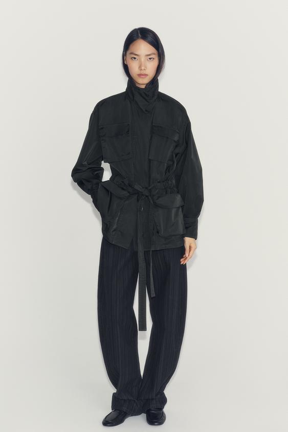 ZW COLLECTION BELTED JACKET - Black by Zara - Image 0