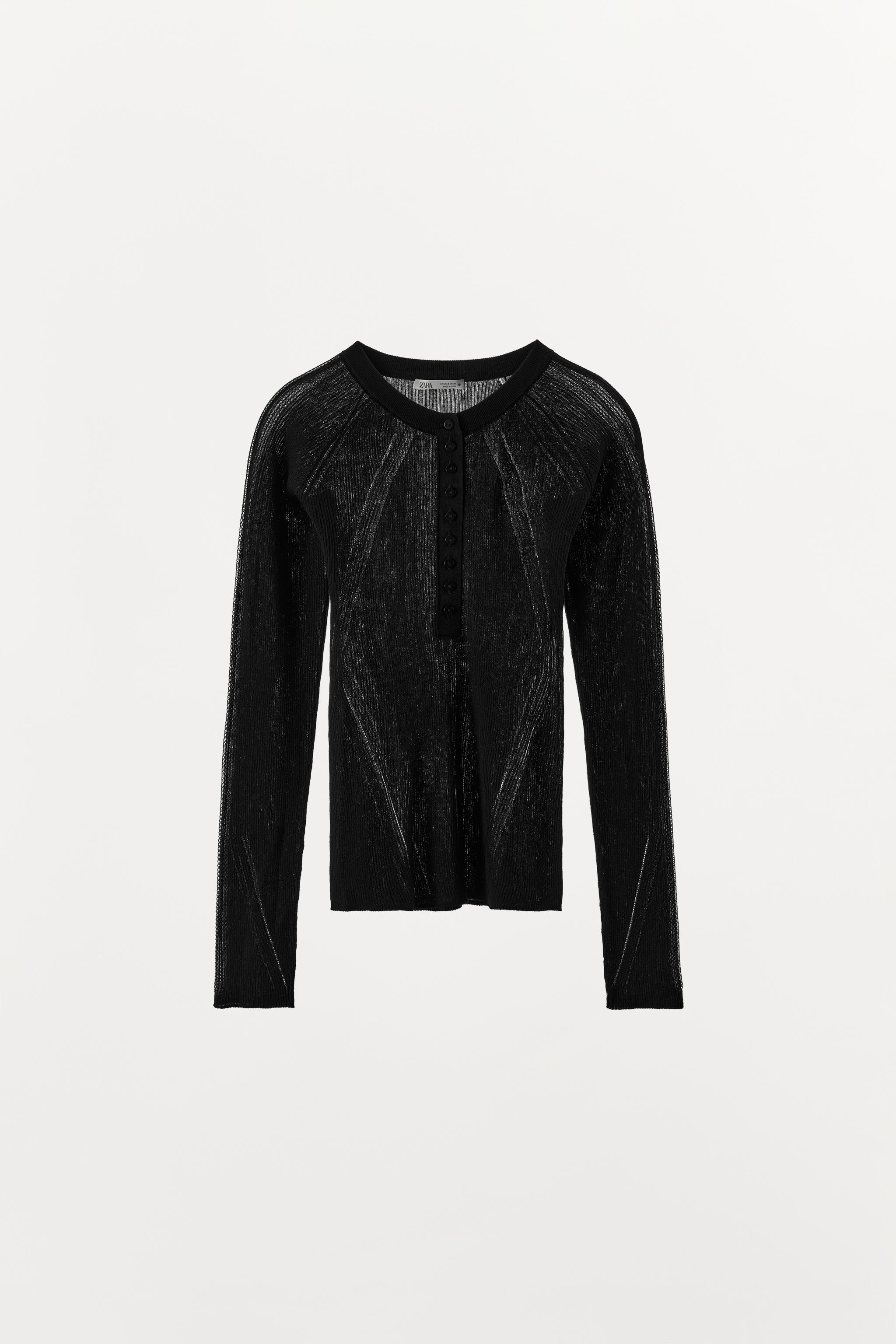 RIB KNIT BUTTON T-SHIRT