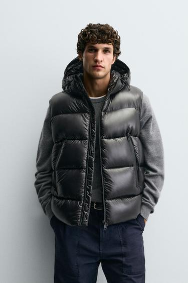 ЖИЛЕТ С НАПОЛНИТЕЛЕМ ИЗ 100% ПЕРА — ЧЕРНЫЙ от Zara