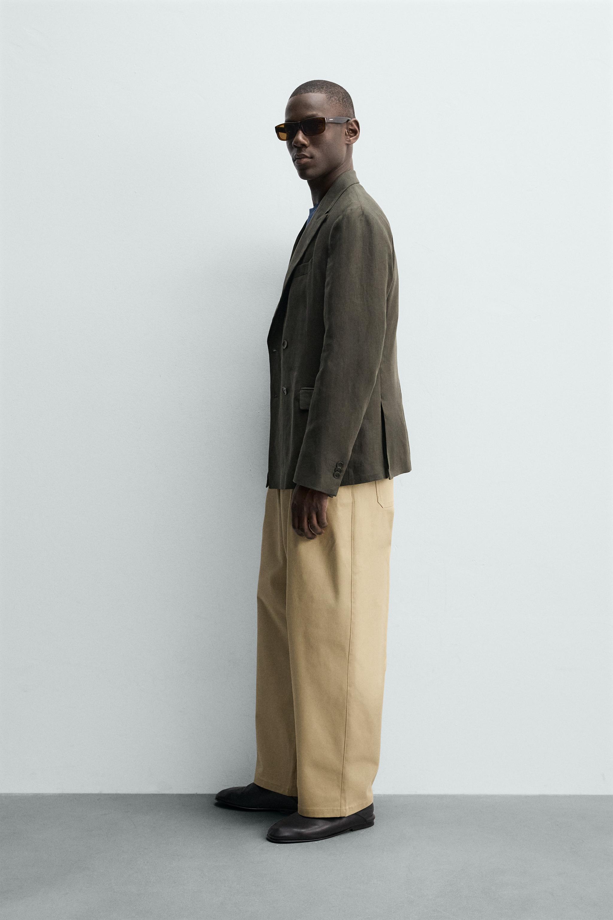 VESTE À DOUBLE BOUTONNAGE 100% LIN