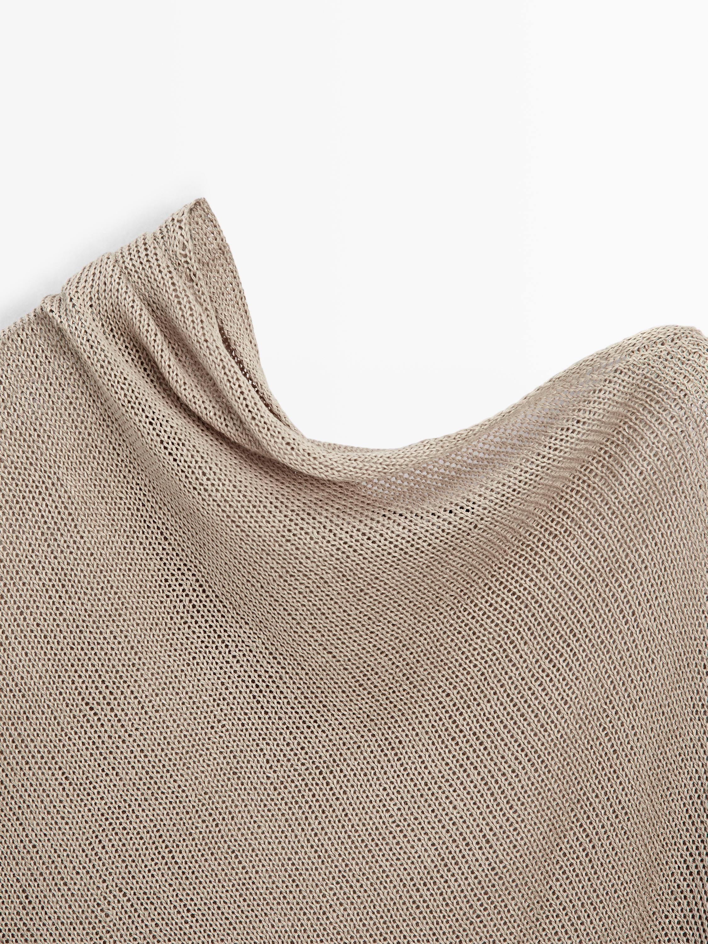 Linen blend knit cape