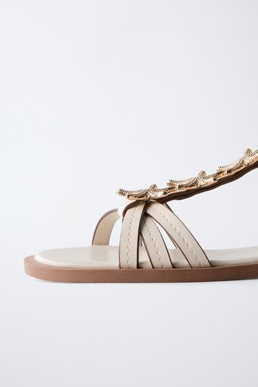 SANDALES ÉTOILE - Blanc écru de Zara - Image 4