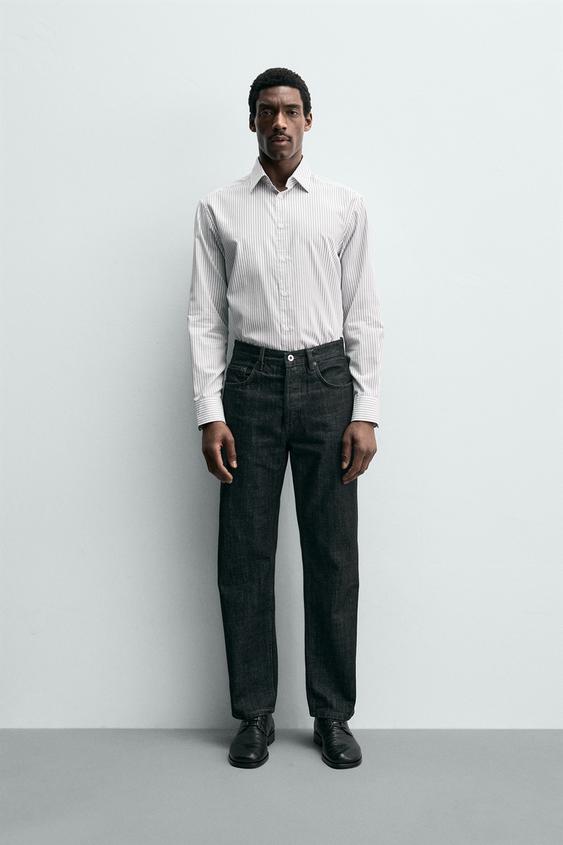 CAMISA ESTRUCTURA EASY CARE - Rayas marrones de Zara - Imagen 0