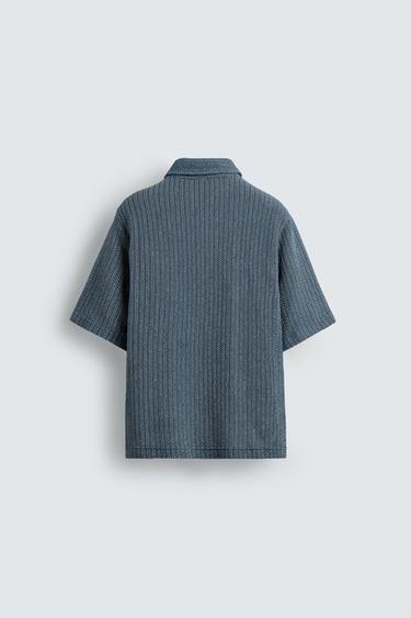 CHEMISE POLO STRUCTURÉE - Bleu de Zara - Image 7