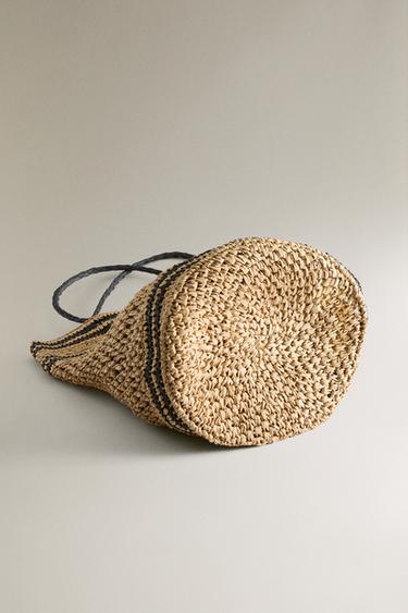 LARGE PAPER TOTE BAG - Two-tone by Zara - Image 3