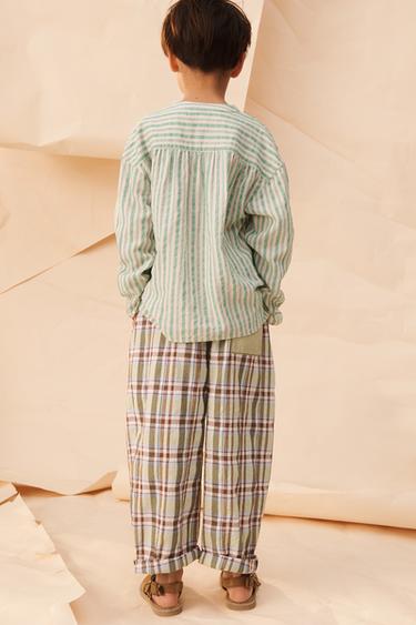 LIMITED EDITION STRIPED SHIRT WITH POCKET - Green stripe by Zara - Image 4