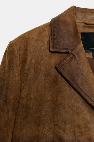 100% LEATHER COAT ZW COLLECTION LIMITED EDITION - Light brown by Zara - Image 7