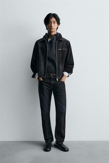 RELAXED FIT FLOCKED VELVET JEANS - Brown by Zara