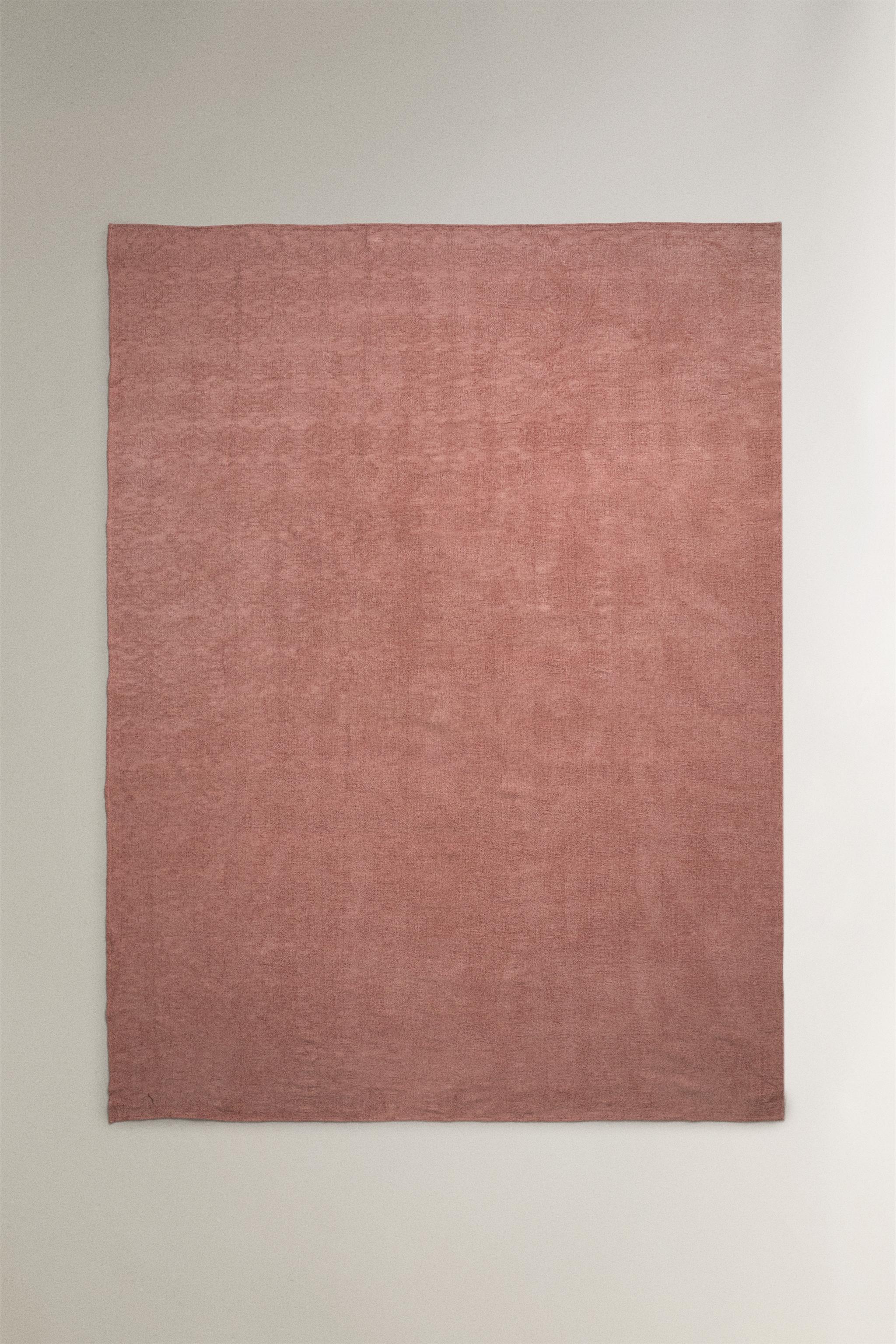 CHENILLE JACQUARD BLANKET — Pale pink