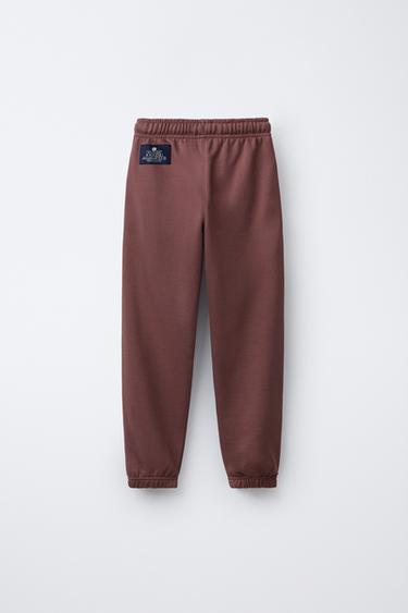 PANTALON DE JOGGING NUMÉRO BRODÉ - Bordeaux de Zara - Image 1